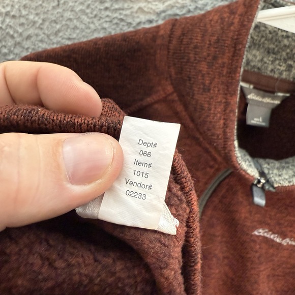 Eddie Bauer Sweater Adult Large Brown Radiator Fleece 1/4 Zip Pullover Outdoors - Picture 5 of 7